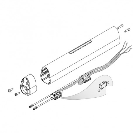 RIC _ Groupe extrudé-racleur Look course 320mm avec fin de course gris RAL 7037