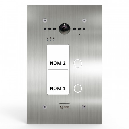 Platine VIDEA inox encastrable 2 boutons d'appel