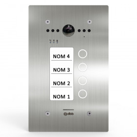 Platine VIDEA inox encastrable 4 boutons d'appel